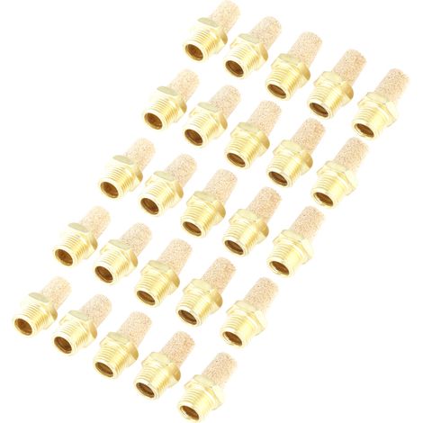 25 pièces/ensemble de silencieux/filtres à air comprimé pour échappement pneumatique à filetage externe G1/8 (1/5)
