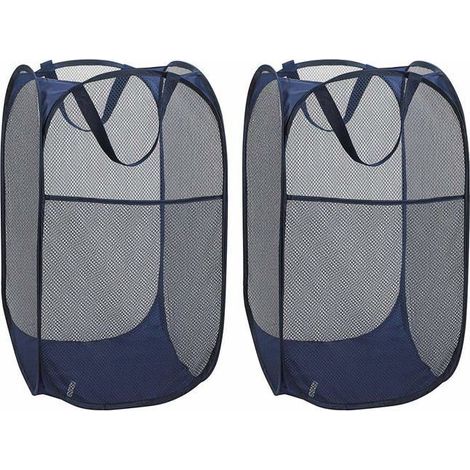 Folding Mesh Laundry Basket with Handle (Set of 2)