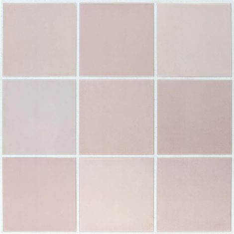 Carrelage Adhesif pour Cuisine, Rose Mat, 10 Pieces 30 × 30 cm, 3D Carrelage Mural Autocollant, Panneaux Muraux en PVC 3D, Credence de Cuisine Autocollante, Salle de Bain (1/5)