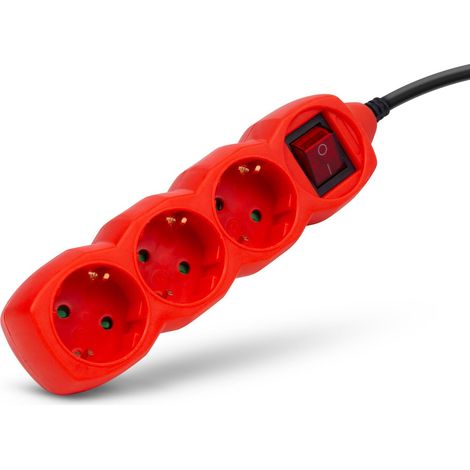 Entac ESEG3-1.5-SW-R base múltiple 1,5 m 3 salidas AC Interior Rojo (1/4)