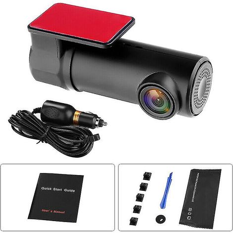 Caméra de voiture cachée Full HD 1080P, mini caméra embarquée discrète avec vision nocturne, enregistrement en boucle, grand angle, capteur de mouvement, pour sécurité automobile (1/3)