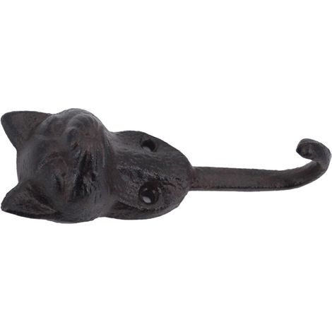 Percha de pared con forma de gato de hierro fundido 14 cm (1/5)