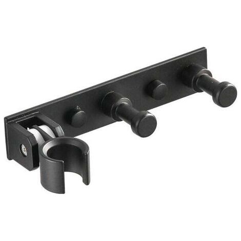 Universeller Duschkopfhalter mit 2 Haken, verstellbare Duschkopfhalterung aus Aluminiumlegierung zur Wandmontage, selbstklebender Duschkopfhalter für Duschschlauch
