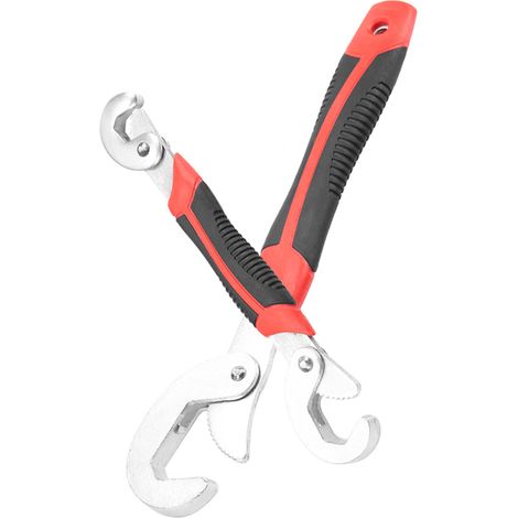 Lot de 2 clés à double tête multifonctions universelles en acier carbone chromé rouge pour tuyaux et boulons 212 283 mm (1/5)
