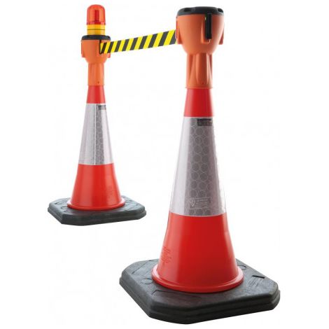 Jeu de cônes de signalisation ceinture orange jaune / noir diag.