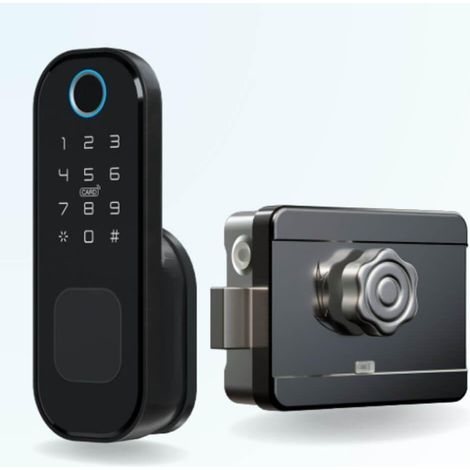 Verrou connecté biométrique LOCKY-3 à empreinte digitale, code, badge et bluetooth