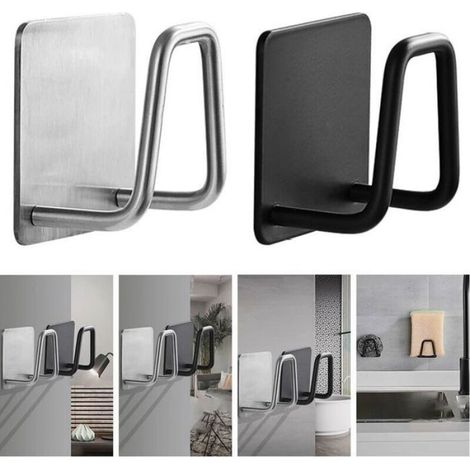 Support éponge évier 304 inox auto‑adhésif, égouttoir séchage cuisine GrooFoo (1/5)
