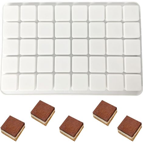 Moule à Chocolat Carré 40 Cavités Moules Carré En Silicone Patisserie Cube Moule En Silicone Petit Cube Pour Glaçons Carrés Gelée Chocolat (1/4)