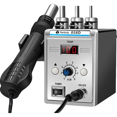 Pistola de calor, control de temperatura ajustable, pantalla digital LED, 700 W (1/2)