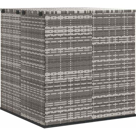 Maison Exclusive - Boîte à coussins de jardin Résine tressée 100x97,5x104 cm Gris (1/5)
