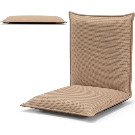 Sillón reclinable de suelo 44 x 54,5 x 53,5 cm cómodo asiento acolchado diseño moderno tela marrón 200018731