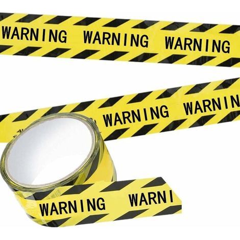 Warnband, gelbes Sicherheitsband 4,5 cm x 25 m, schwarz-gelb selbstklebend für Gefahrenbereiche im Innen- und Außenbereich (1/5)