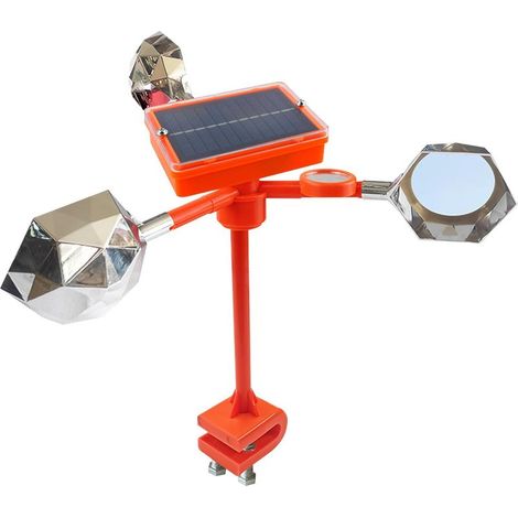 1 Répulsif Oiseaux, Panneau Solaire, Effaroucheur Vocal, Réflecteur 360 Degrés, Extérieur Jardin (1/5)