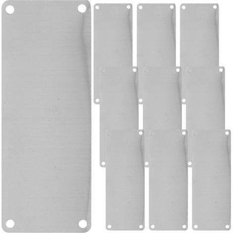 10 panneaux nominatifs vierges à graver soi-même, panneaux métalliques multifonctionnels-10.00X4.00X0.05CM-Silver (1/4)