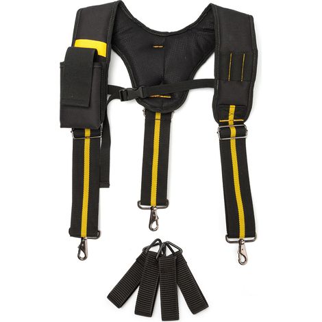 Outil Bretelles Ceinture matelassée robuste réglable multi-support lombaire Pochettes pour Carpenter électricien professionnel durable outil industriel pour (1/5)