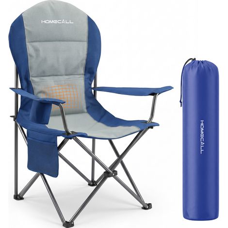 Homecall Campingstuhl Hochlehner 108cm mit Lendenwirbelstütze Klappstuhl Angelstuhl Faltbar, (Bis 150kg, gepolstert, faltbar, stabil, 1 St), für Camp Garten Balkon (marineblau) (1/5)