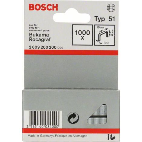 Attache plate pour fil plat type 51, 10 x 1 x 6 mm, lot de 1000