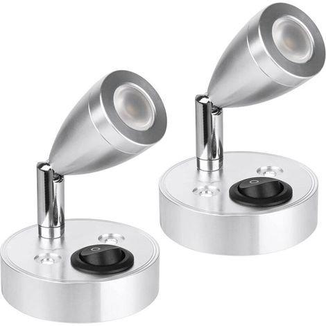 Lampada da lettura a LED spot da 12V 3W per interni di camper, lampada da parete/comodino girevole a 180°, luce calda 3000K per camper, roulotte, caravan, barca (2 pezzi) -Crezuo
