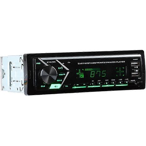 Autoradio MP3 Bluetooth AUX Carte TF USB Compatible chargeur de téléphone Radio FM Égaliseur audio Lecteur multimédia stéréo (1/5)