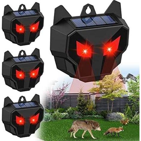 Solar-Katzenabwehr, Stumm-Blitz-Nacht-Tierabwehr, Katzenabwehr für draußen, wasserdichte Taubenvogelabwehr, für Garten-Nachttiere Katzen/Hunde/Vögel/Mäuse, 4er-Pack (1/5)