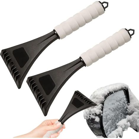2 Teile inklusive Schneeschaber und Schneeschaufel fürs Auto, Schneeräumwerkzeuge passend für Fenster und Heckscheibe, ergonomische Schaumstoffgriffe
