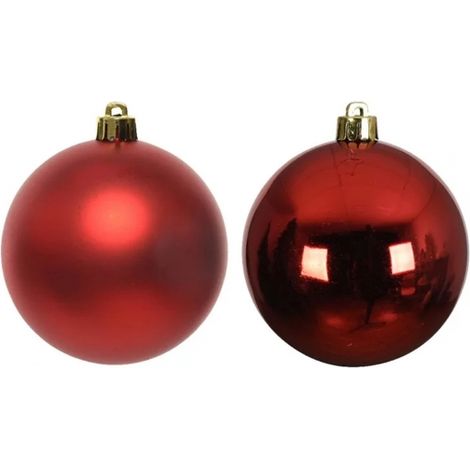 Set 8 Sfere in vetro soffiato Rosso 7cm addobbo albero Natale (1/2)
