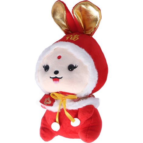 Lapin en peluche douce du Nouvel An pour enfants et adultes, jouet animal mignon 20 cm, décoration de bureau et maison (1/5)