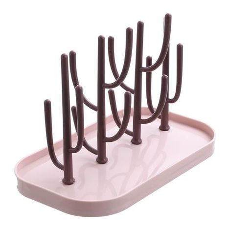 Escurridor de biberones extraíble de polipropileno rosa – Escurridor portátil para bebés – (1/4)