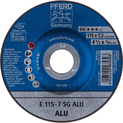 Disque abrasif A24NSG Alu 115x7,2mm gekr. Pferd (1/4)