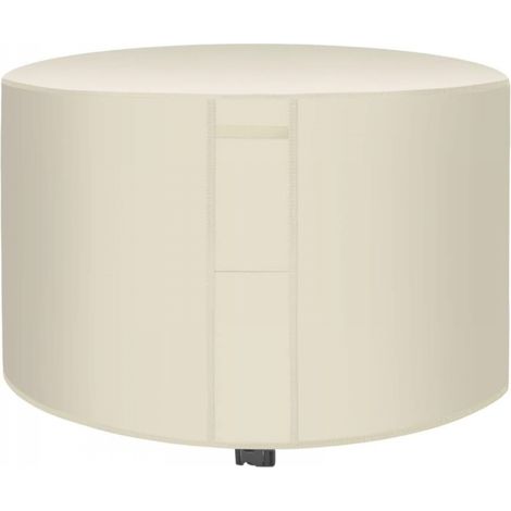Housse de protection imperméable pour salon de jardin rond, tissu Oxford 420D, coupe-vent, protection UV, beige 185 x 95 cm (1/5)