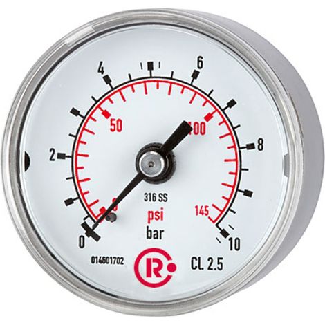 Riegler Standardmano, CrNi-Stahl, G 1/4 hinten zentr., 0 - 60,0 bar, Ø 40 (1/2)