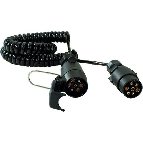 Rallonge spirale mâle/mâle plastique - 5 m - 7 x 0,75 mm²