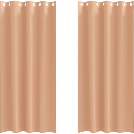 Maison Exclusive - Verdunkelungs-Vorhänge mit Ringen 2 pcs Hellbr