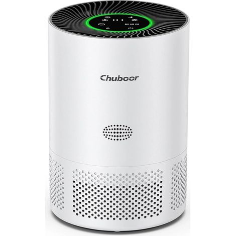 Purificateur d'Air avec Filtre True HEPA H13, CADR 185 m³/h, Contrôle via Application Tuya, Élimine Fumée, Poussière, Pollen et Odeurs, pour Chambre, Cuisine et Salle de Bain, No wifi, Blanc (1/5)