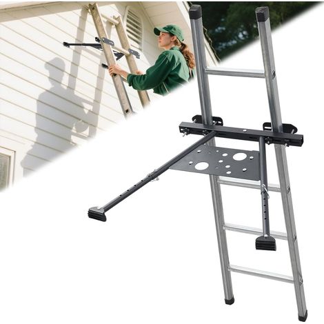 Stabilisateur d'Échelle, Stabilisateur d'Échelle d'extension réglable avec 51-75cm pieds réglables, apacité de Charge 150 kg, Compatible avec Différentes Formes d'Échelles pour Gouttière de Toit/Noir (1/5)