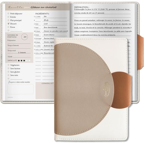Carnet de Recettes à Remplir A5, Papier Épais 120g  Marron (1/5)