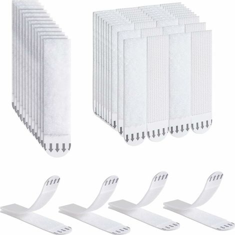 Bandes de Suspension pour Photos, 32 Paires (64 Bandes) Languette Accroche Tableau sans Percer Bandes, Bandes Adhésives Résistantes pour Cardres Lefou (1/5)