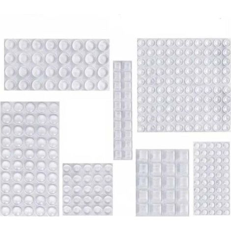 Patin silicone anti-bruit, protection caoutchouc adhésif transparent antidérapant pour portes et armoires – 7 tailles