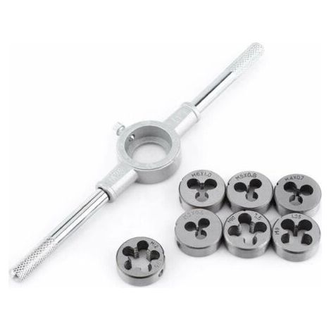 8PCS Vis - 8PCS Vis Die & Clé Clé Filetage Externe Traitement Taraudage Kit D'outils À Main (1/5)