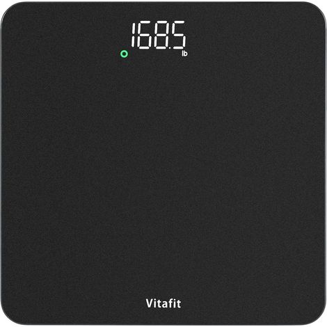 Balance Pese Personne Haute Précision 0,05kg, Balance Poids 182kg Pèse Personne Numérique fiable avec Step-On, LED, 3xAAA Incluses, Spray Argent Noir (1/5)