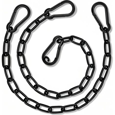 2 pièces de chaînes en acier inoxydable,Solide chaîne d'extension, Chaînes de chaîne d'acier, Chaîne de 50 cm noire,Pour les portes de clôture, les objectifs de cage pour animaux de compagnie (1/5)
