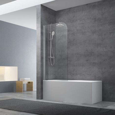 Swiss Aqua Technologies – Pare-baignoire pivotant en verre 150x70cm – Épaisseur 6mm – Finition chrome – SATVZUNIKCRT70