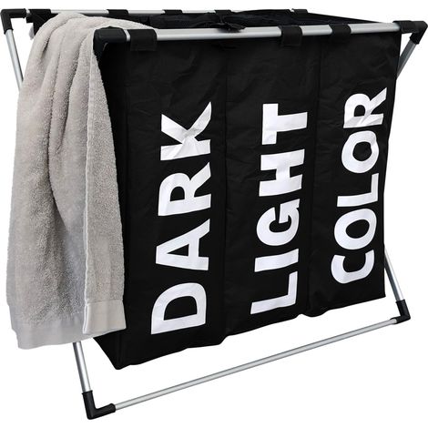 Organizador de ropa con 3 compartimentos - Negro