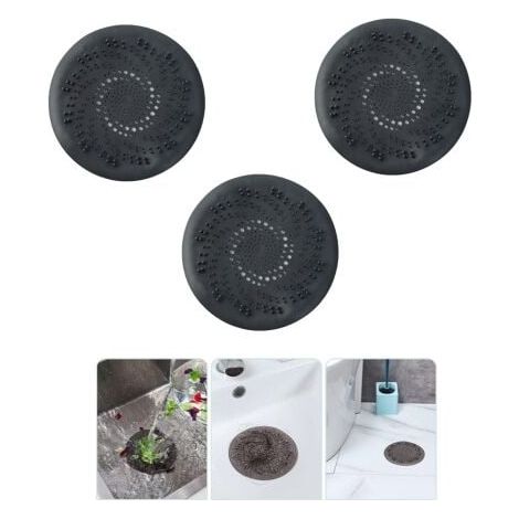 Pieces Shower Drain Covers, Silicone Hair Catcher, Silicone Bathtub Filter Pipe Drain Hair Catcher Strainer Plug with Suction Cup (Dark Gray) 15cm MUMU