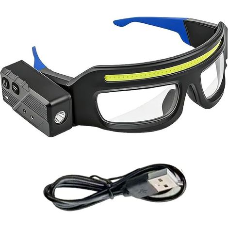 Lunettes De Sécurité À LED - Lampe Frontale Rechargeable Avec Capteur De Mouvement Et Commande Tactile - 5 Modes - Pour Course, Camping, Pêche, Vélo, Randonnée - 1 Pièce (1/3)