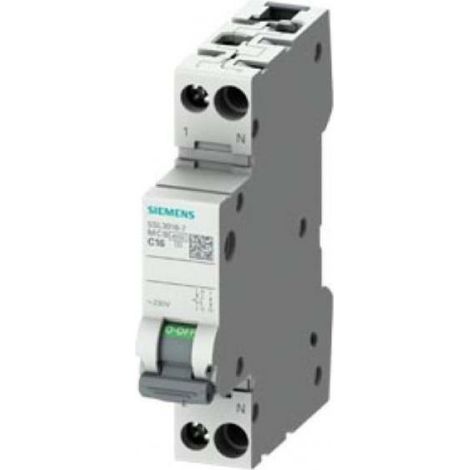 Interruptor de circuito de Siemens 25A 1P+N 4.5 KA curva C 1 Formulario de 5SL30257