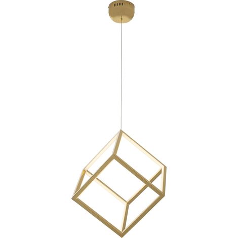 Plafonnier 52x42x52 Métal Doré (1/3)