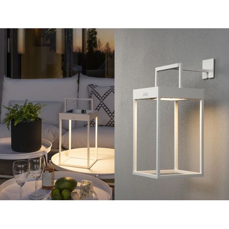4in1 Akku Tischleuchte PORTOFINO Weiß, Solar & USB aufladbar, mit Wandhalterung (1/5)