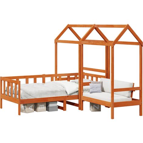 Maison Exclusive - Tagesbett Set 3 pcs Wachsbraun Massives Kiefer