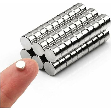 VURAHOME - 60 pièces petits aimants, aimants ronds pour réfrigérateur, petits aimants cylindriques pour réfrigérateur, aimants de bureau, aimants pour tableau blanc, micro-aimants durables, (1/5)